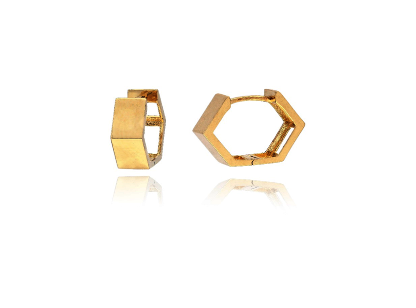 Žluté zlato náušnice hranaté